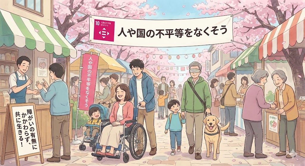 人や国の不平等をなくそう イラスト